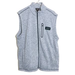 Large Greg Norman for Tasso Elba Mens Fleece Sweater Vest Heather Gray